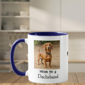Pet Photo Dachshund Paw Blue Personalize マグカップ