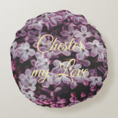 Pet photo - flower background ラウンドクッション (裏面)