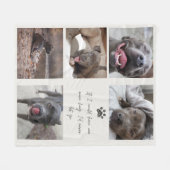 Pet Photo Memorial Blanket with Minimal Text & Paw フリースブランケット (正面(横))