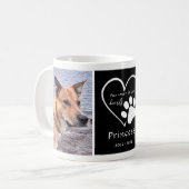 Pet Photo Memory Heart Black White コーヒーマグカップ (正面左)