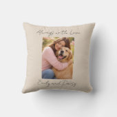 Pet Photo Name Text Throw Pillow Beige Love Always クッション (裏面)