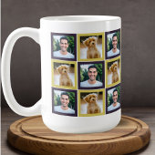 Pet Photo Patchwork Squares Pattern Mom Dad   コーヒーマグカップ