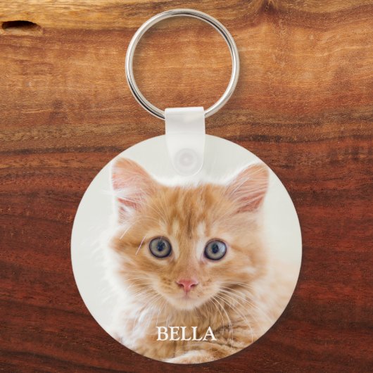 Pet Photo Personalized Cat Keepsake Keychain キーホルダー (正面)