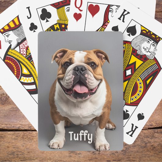 Pet Photo Playing Cards Dog Mom Gift Idea Bulldog トランプ