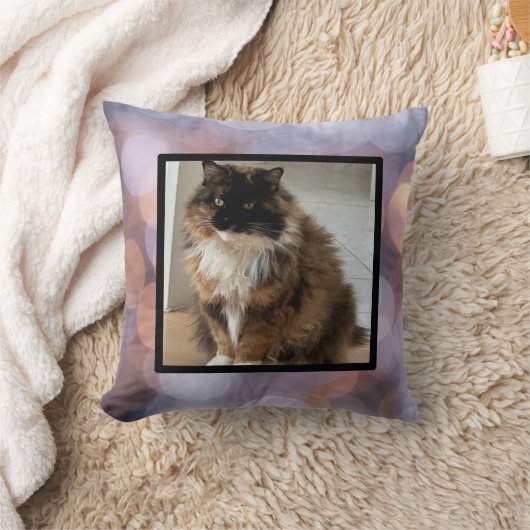 pet photo - purple dots クッション (ブランケット)