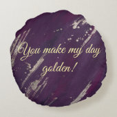 pet photo - purple gold ラウンドクッション (裏面)