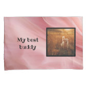 Pet photo - rose silk 枕カバー (正面右)