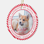 Pet Photo Santa's Nice Listメンバークリスマス セラミックオーナメント (左)