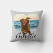 Pet Photo Script Modern Heart Personalized Dog クッション (裏面)