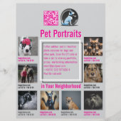 Pet Photography Session Flyer With QR Code & Tear‑ チラシ (正面)