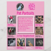 Pet Photography Session Flyer With QR Code & Tear‑ チラシ (正面)