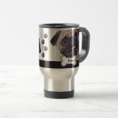 Pet Photos on Cute Dog Bone Add Name トラベルマグ (正面右)