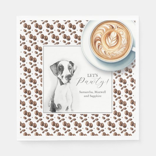 Pet Portrait Love is Brewing Cocktail Napkins スタンダードランチョンナプキン (正面)