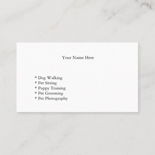 Pet Portrait Painting Business Card 名刺 (裏面)