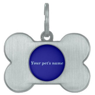 Pet’s Name With Blue Background on Bone Shaped ペットネームタグ