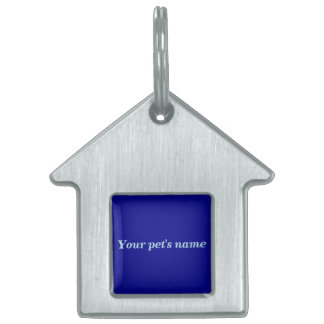 Pet’s Name With Blue Background on House Shaped ペットネームタグ