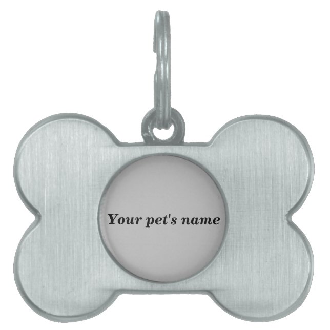 Pet’s Name With Gray Background on Bone Shaped ペットネームタグ (正面)