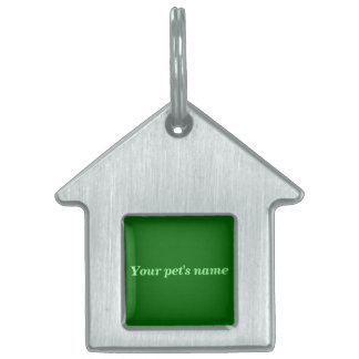 Pet’s Name With Green Background on House Shaped ペットネームタグ
