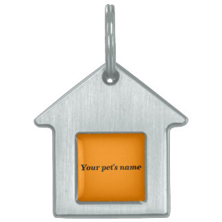 Pet’s Name With Orange Background on House Shaped ペットネームタグ