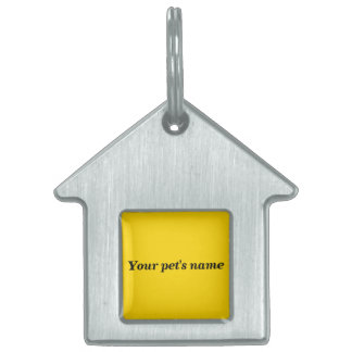 Pet’s Name With Yellow Background on House Shaped ペットネームタグ