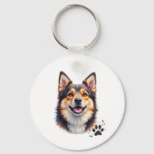 Pet’s Simple Modern Name & Photo Custom Design キーホルダー (裏面)