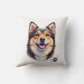 Pet’s Simple Modern Name & Photo Custom Design クッション (裏面)