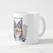 Pet’s Simple Modern Name & Photo Custom Design ジャンボコーヒーマグカップ (正面右)