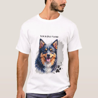 Pet’s Simple Modern Name & Photo Custom Design Tシャツ