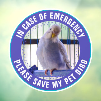 Pet Safety Alert Custom Bird Photo First Responder ウィンドウサイン