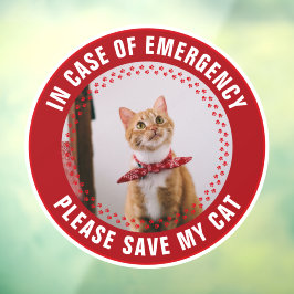 Pet Safety Alert Custom Cat Photo First Responder ウィンドウサイン