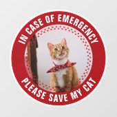 Pet Safety Alert Custom Cat Photo First Responder ウィンドウサイン (シート)
