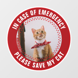 Pet Safety Alert Custom Cat Photo First Responder ウィンドウサイン