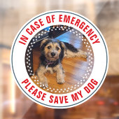 Pet Safety Alert Custom Dog Photo First Responder ウィンドウサイン (シート2)