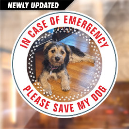 Pet Safety Alert Custom Dog Photo First Responder ウィンドウサイン