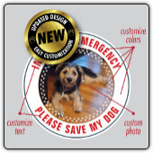 Pet Safety Alert Custom Dog Photo First Responder ウィンドウサイン
