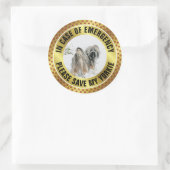 Pet Safety Alert Custom First Responder Dog Photo ラウンドシール (バッグ)