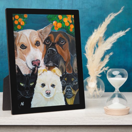 Pet Selfie Painting by Alfred Fox フォトプラーク (側面)