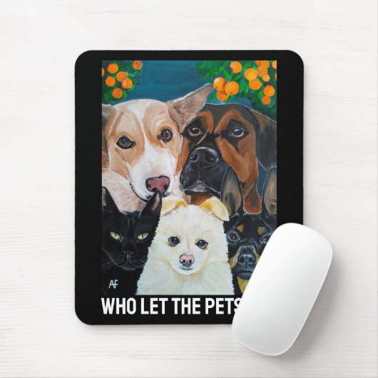 Pet Selfie Painting by Alfred Fox マウスパッド (マウス)