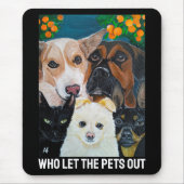 Pet Selfie Painting by Alfred Fox マウスパッド (正面)