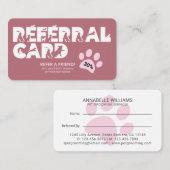 Pet Services Paw印刷紹介カード 紹介カード (正面/裏面)