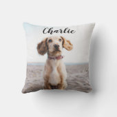 Pet Simple Elegant Modern Photo クッション (裏面)