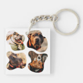 Pet Simple Modern Playful Four Photo キーホルダー (裏面)