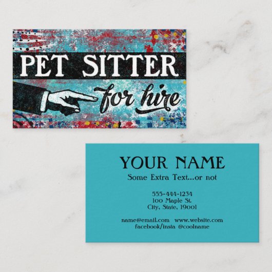 Pet Sister For Hire名刺 – Blue Red 名刺 (正面/裏面)