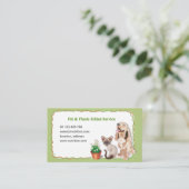 Pet Sitter Business Card. Dog & Cat care Service 名刺 (スタンド正面)