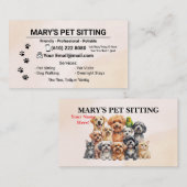 Pet Sitter Business Card Dog Walker 名刺 (正面/裏面)