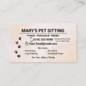 Pet Sitter Business Card Dog Walker 名刺 (正面)