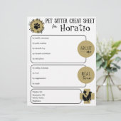 Pet Sitter Cheat Sheet Paper Sheet (スタンド正面)