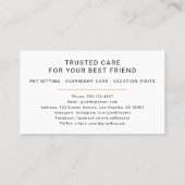 Pet Sitter Photo Paw Print 名刺 (裏面)