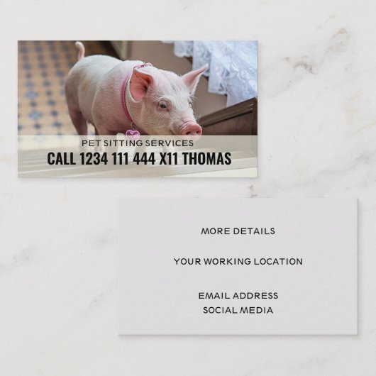 Pet Sitter Service 名刺 (正面/裏面)