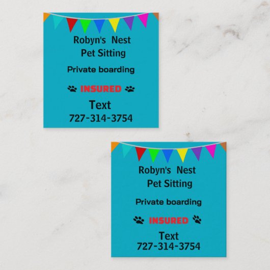 Pet Sitting  スクエア名刺 (正面/裏面)